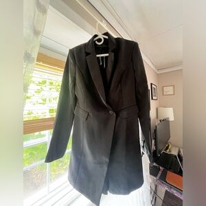 NY & Co. black silk blazer dress